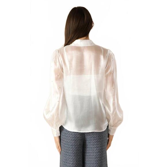 NEW FLYING TOMATO the lumière organza top in white - Picture 3 of 4